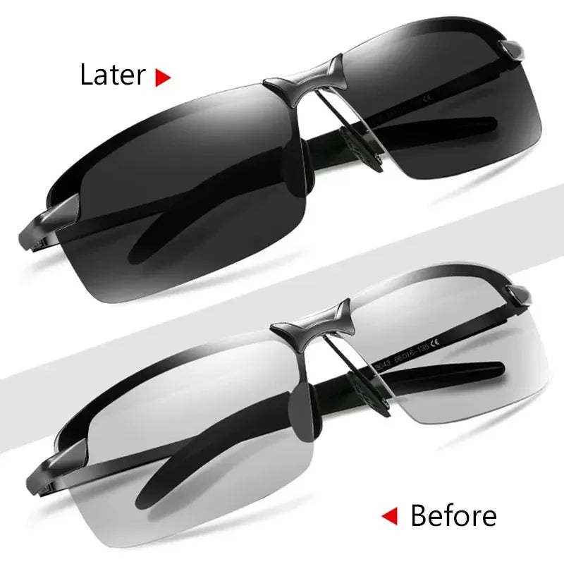 Polarized Photochromic Sunglasses - Auto-Adjusting Light Lenses