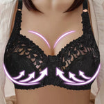 Embroidered Lace Push-Up Bra in Plus Size - Sophisticated Support