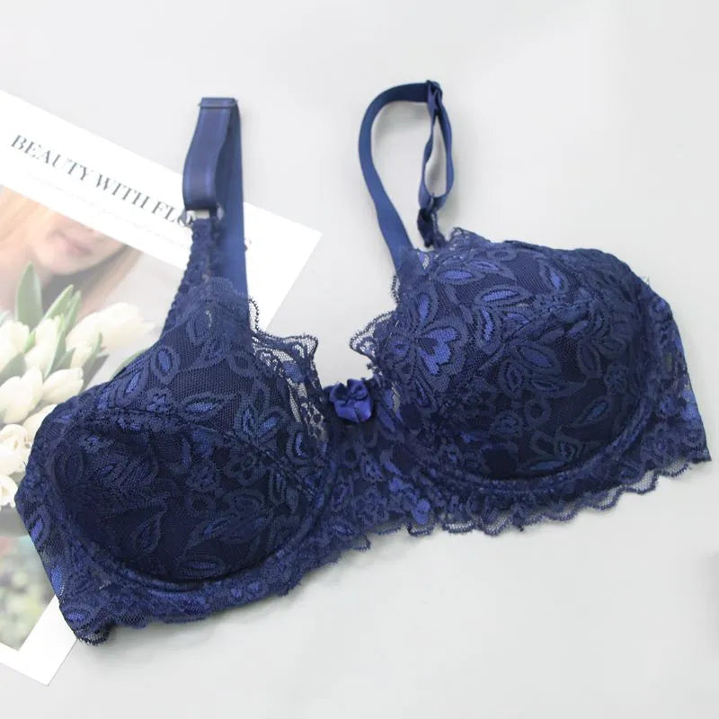 Plus-Size Lace Push-Up Bra - Comfortable Curve-Enhancing Design
