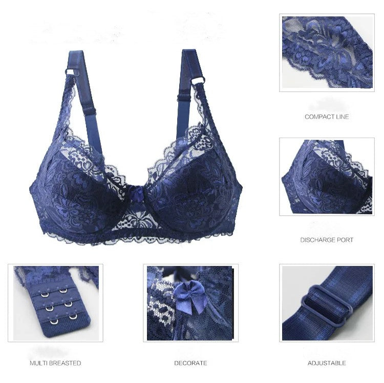 Plus-Size Lace Push-Up Bra - Comfortable Curve-Enhancing Design