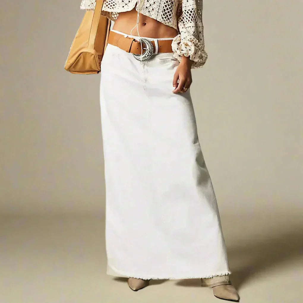 High Waist Denim Skirt - Straight Fit Summer Staple