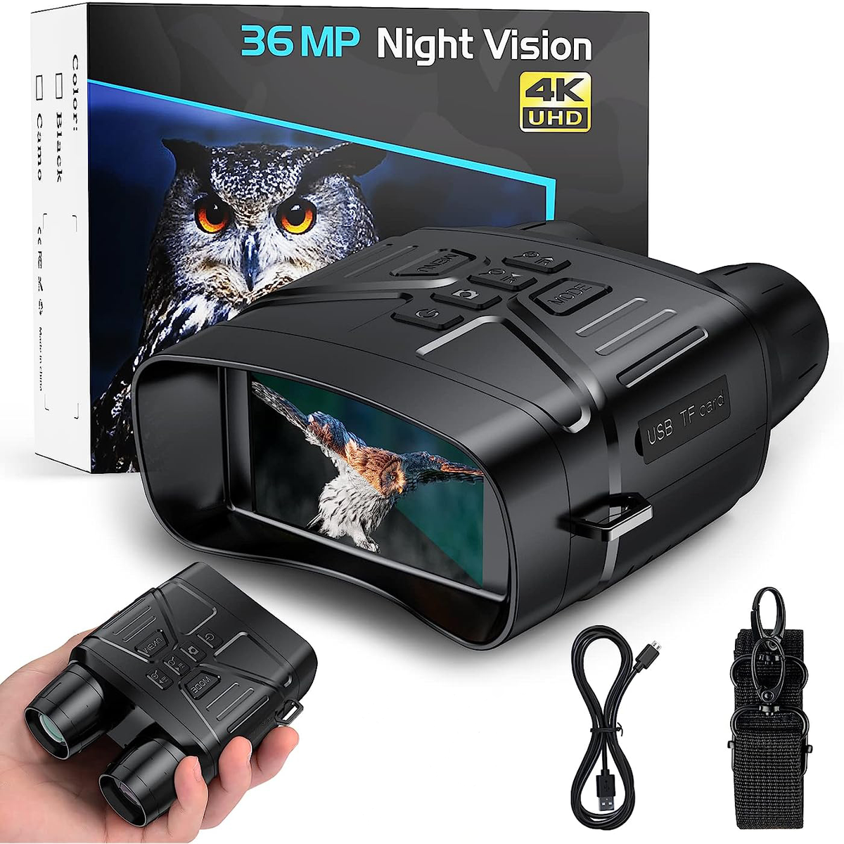 Night Vision Binoculars - 5x Magnification with IR Illumination