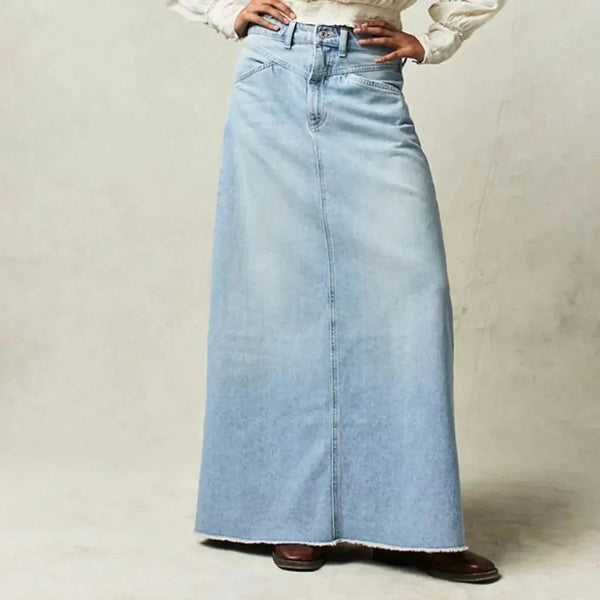 High Waist Denim Skirt - Straight Fit Summer Staple