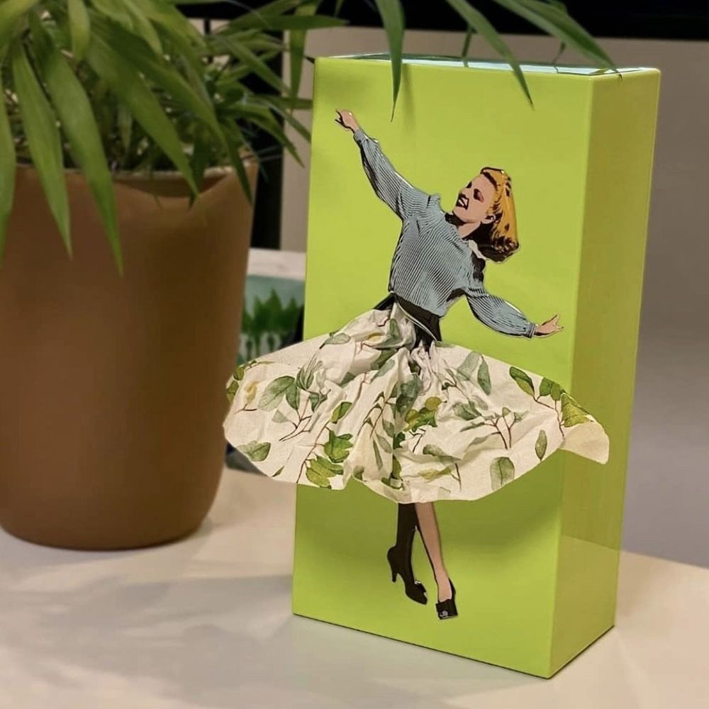 Flying Skirt Tissue Box - Fun Novelty Home Decor Piece