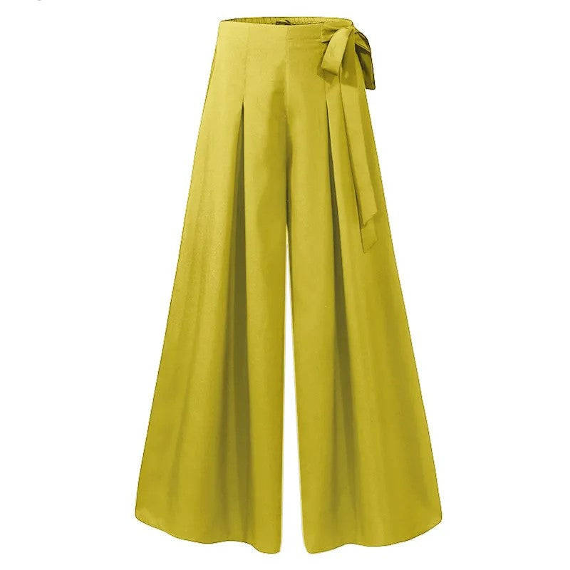 Plus-Size Wide-Leg Work Pants - High-Waist Palazzo Style