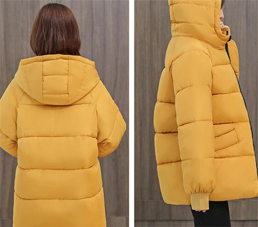 Oversized Padded Winter Parka - Cotton Hooded Coat