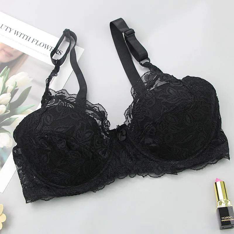 Plus-Size Lace Push-Up Bra - Comfortable Curve-Enhancing Design