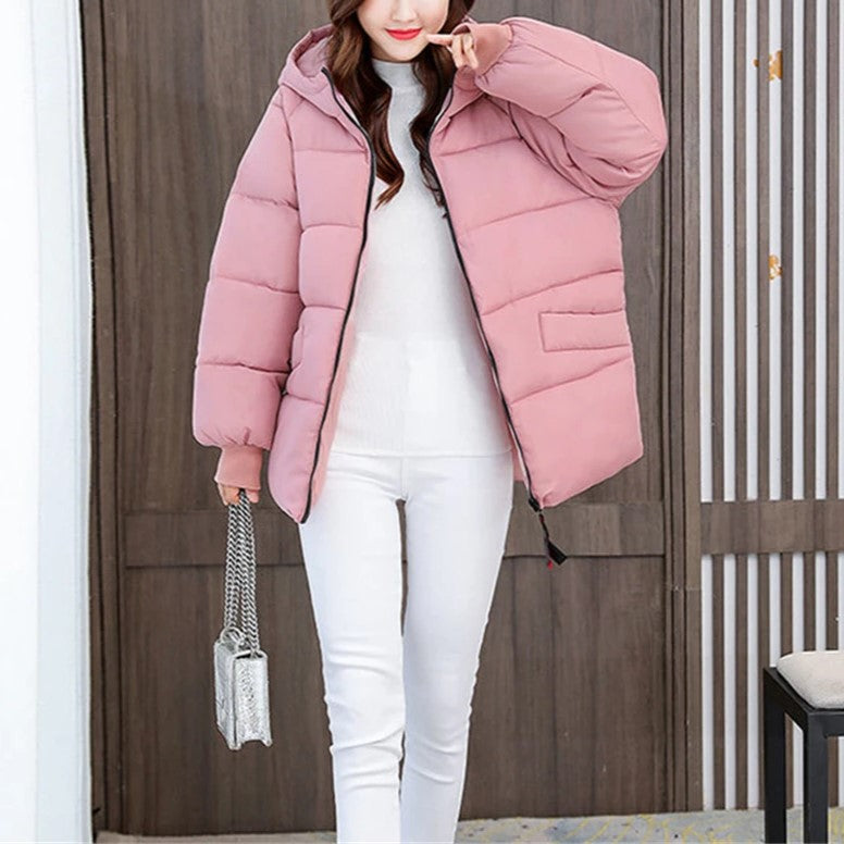 Oversized Padded Winter Parka - Cotton Hooded Coat