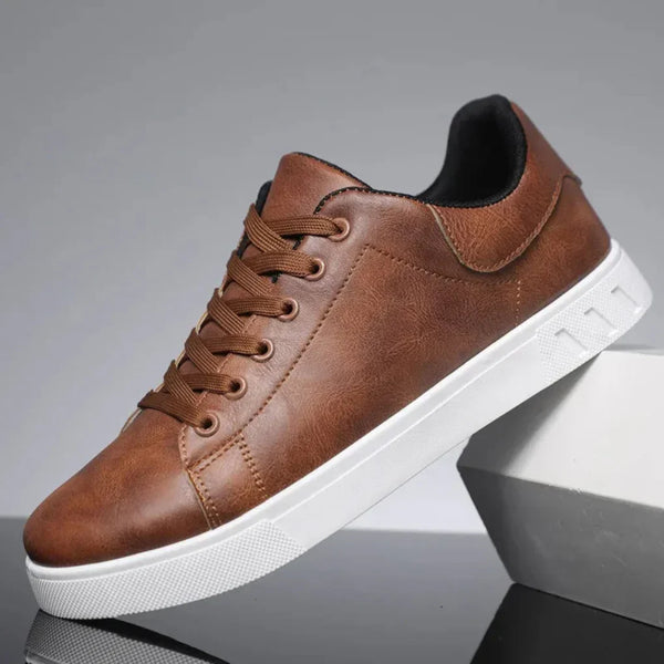 Men's Leather Shoes - Classic Design with Metal Toe Cap