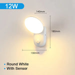 12W Outdoor Wall Light - Smart PIR Motion Sensor Security