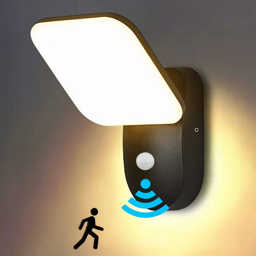 12W Outdoor Wall Light - Smart PIR Motion Sensor Security
