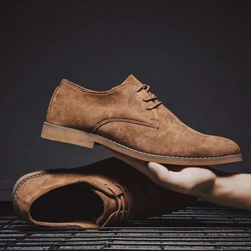 Suede Oxford Shoes for Men - Classic Lace-Up Comfort