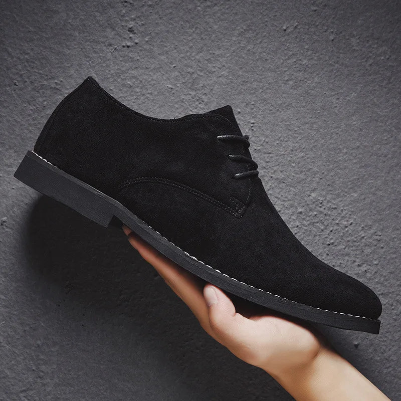 Suede Oxford Shoes for Men - Classic Lace-Up Comfort