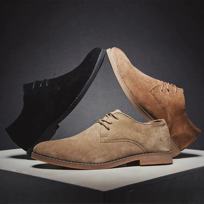 Suede Oxford Shoes for Men - Classic Lace-Up Comfort
