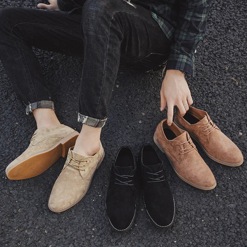 Suede Oxford Shoes for Men - Classic Lace-Up Comfort