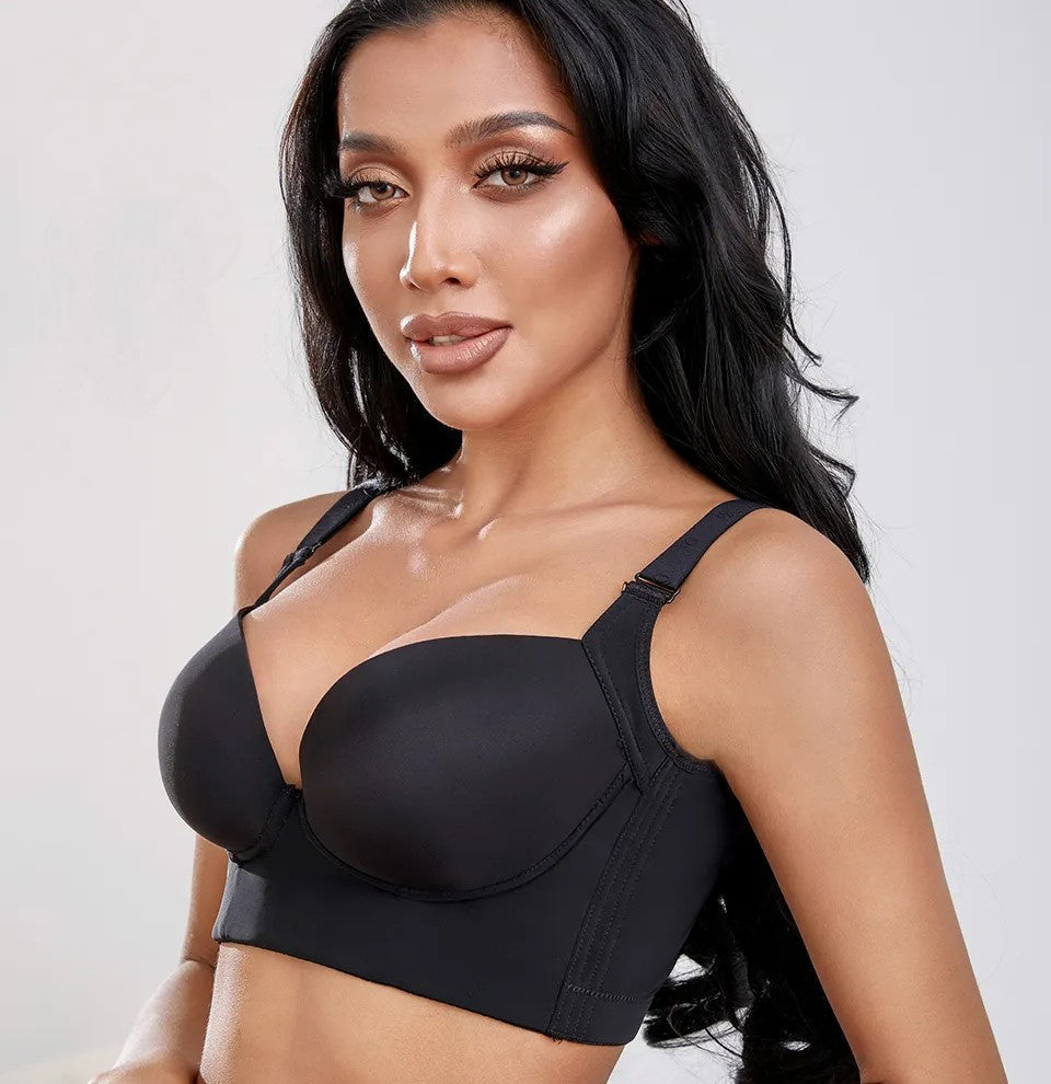 Plus Size Push-Up Bra with Deep Cups - Full Coverage, Flattering Lift