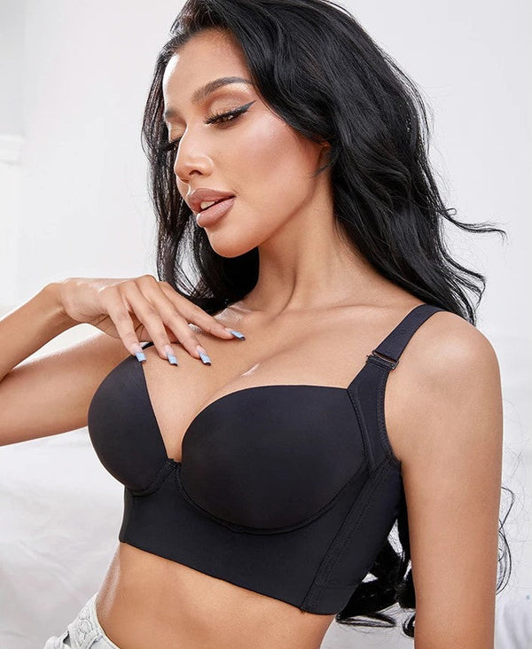 Plus Size Push-Up Bra with Deep Cups - Full Coverage, Flattering Lift