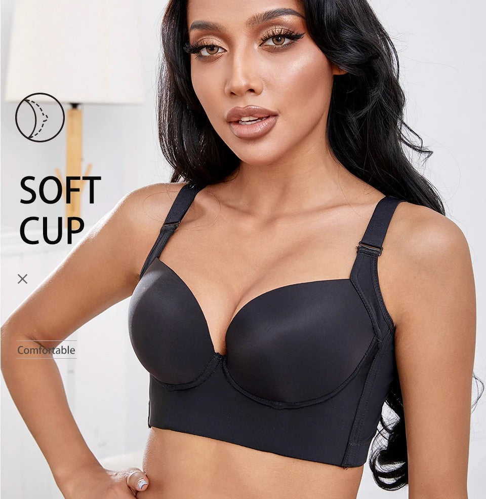 Plus Size Push-Up Bra with Deep Cups - Full Coverage, Flattering Lift