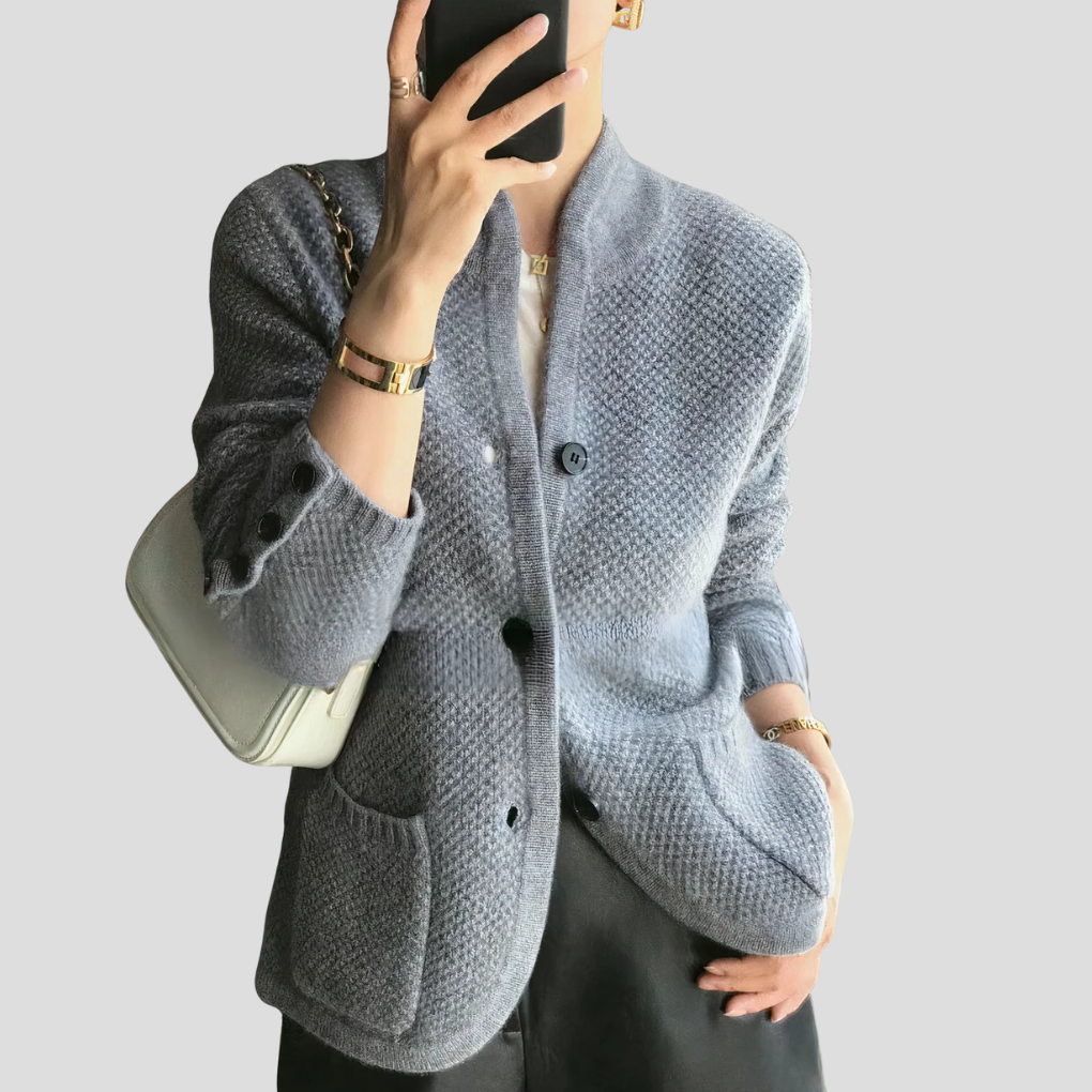 Women's Cashmere Cardigan - Button-Front Layering Piece