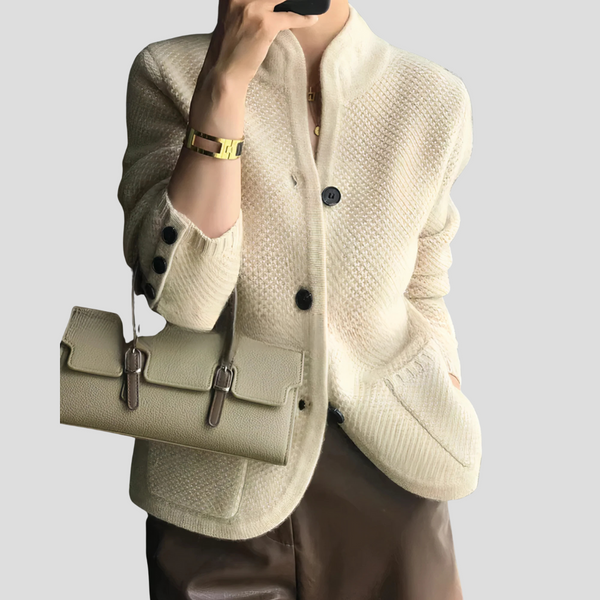 Women's Cashmere Cardigan - Button-Front Layering Piece
