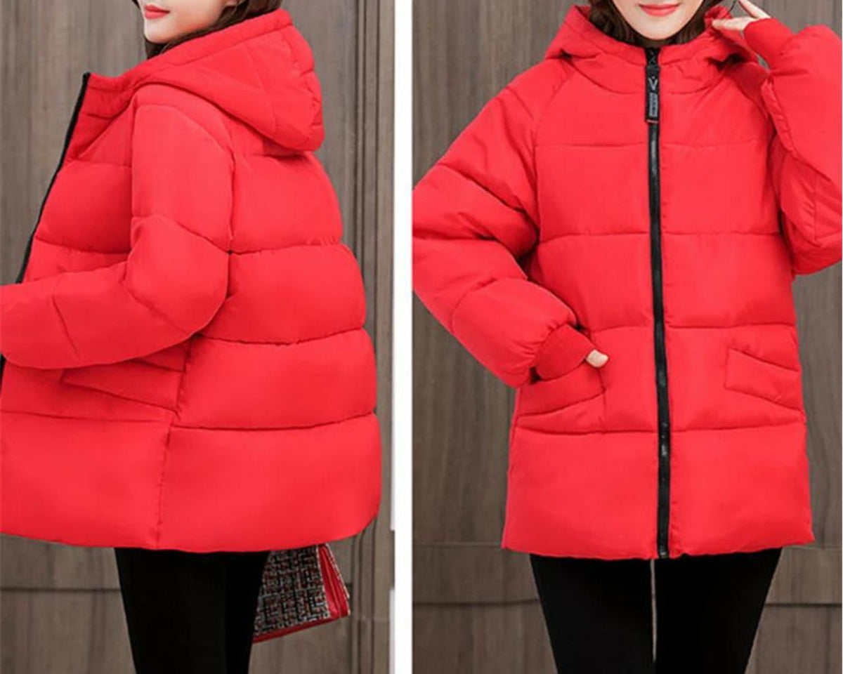 Oversized Padded Winter Parka - Cotton Hooded Coat