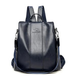 Anti-Theft Leather Backpack - Convertible Hidden-Pocket Design
