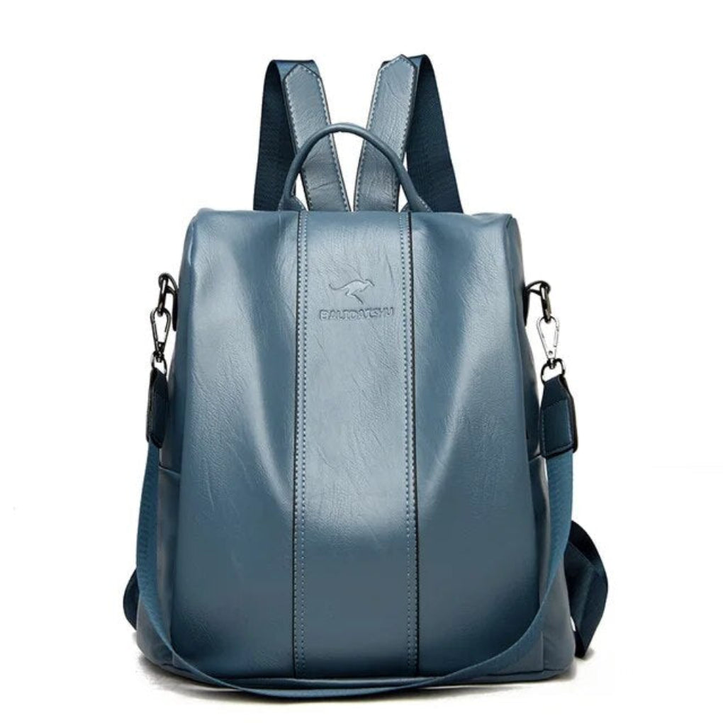 Anti-Theft Leather Backpack - Convertible Hidden-Pocket Design