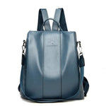 Anti-Theft Leather Backpack - Convertible Hidden-Pocket Design