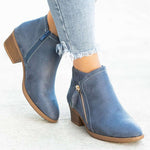 Women's Orthopedic-Style Ankle Boots - Zip-Up Comfort