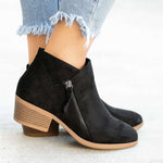 Women's Orthopedic-Style Ankle Boots - Zip-Up Comfort