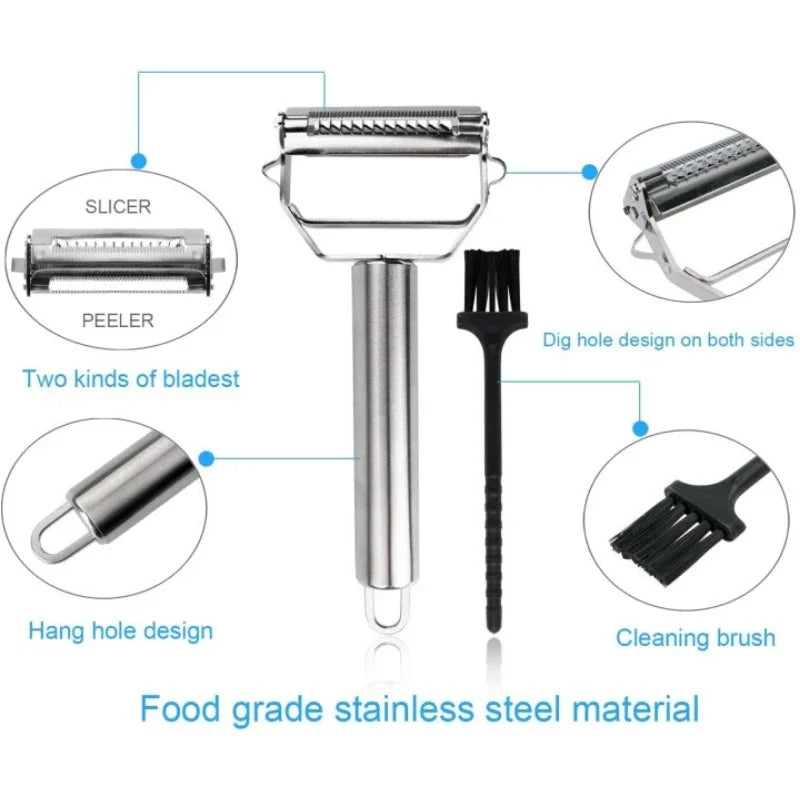 Multi-Function Vegetable Peeler - Stainless Steel Julienne Cutter