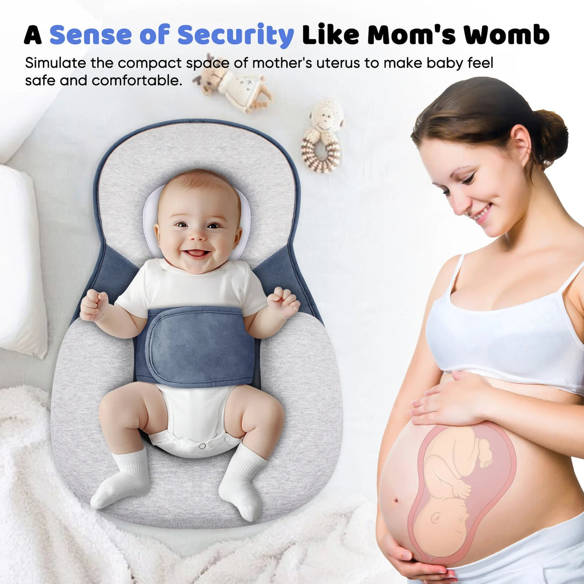 Anti-Reflux Elevated Baby Lounger - Incline Support Design