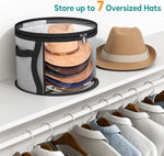 Large Clear Hat Storage Case - Wide-Brim Hat Organizer with Handles