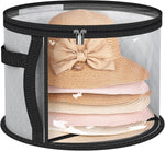 Large Clear Hat Storage Case - Wide-Brim Hat Organizer with Handles