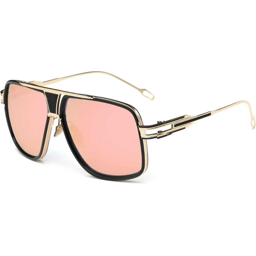 Jimmy Aviator Sunglasses for Men - 100% UV Protection, Alloy Frame