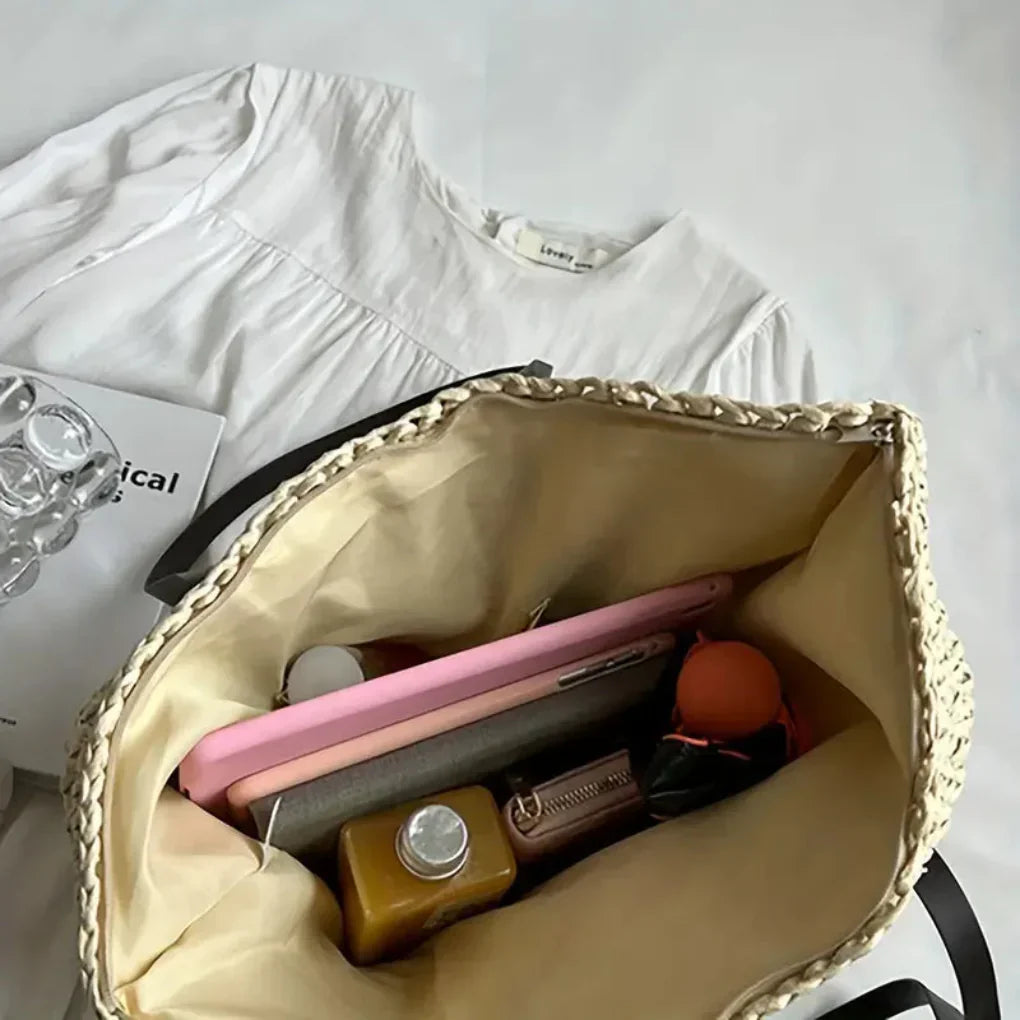 Women's Woven Tote Bag - Stylish Everyday Carry-All