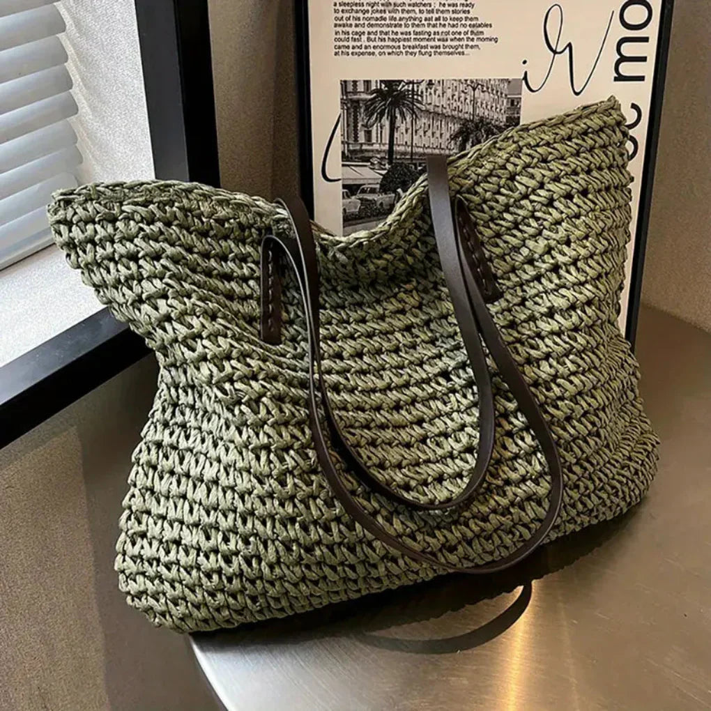 Women's Woven Tote Bag - Stylish Everyday Carry-All