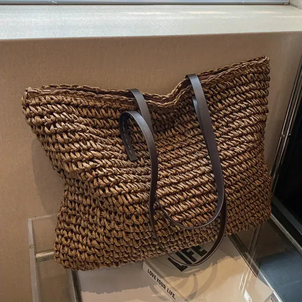 Women's Woven Tote Bag - Stylish Everyday Carry-All