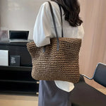 Women's Woven Tote Bag - Stylish Everyday Carry-All