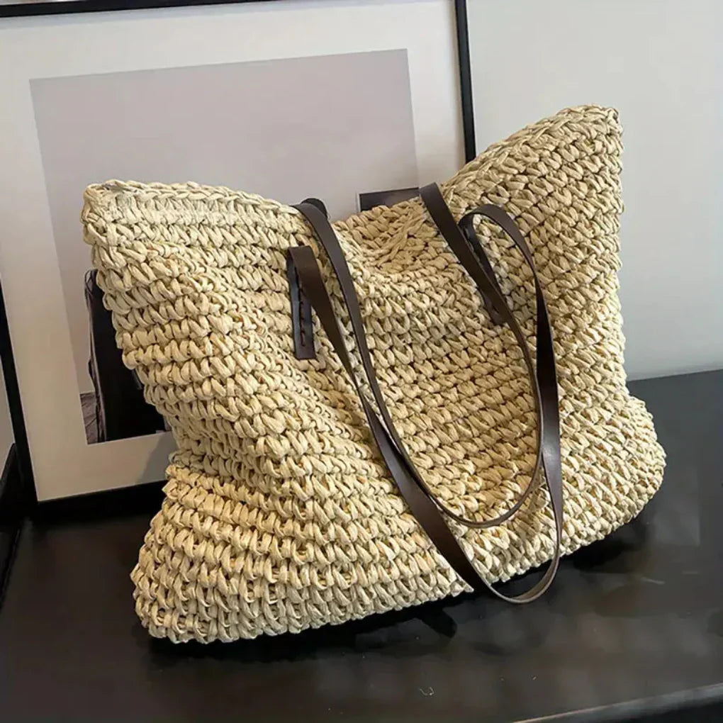 Women's Woven Tote Bag - Stylish Everyday Carry-All