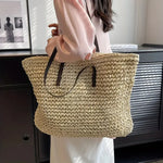 Women's Woven Tote Bag - Stylish Everyday Carry-All