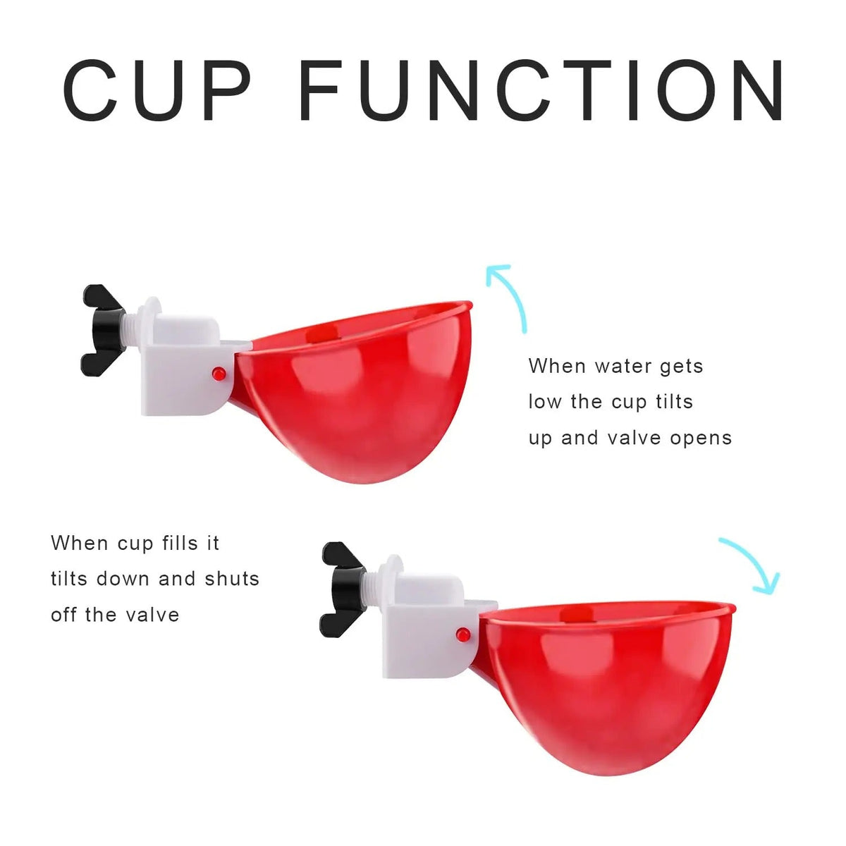 Automatic Chicken Waterer - Gravity-Fed Poultry Cups (10-Pack)