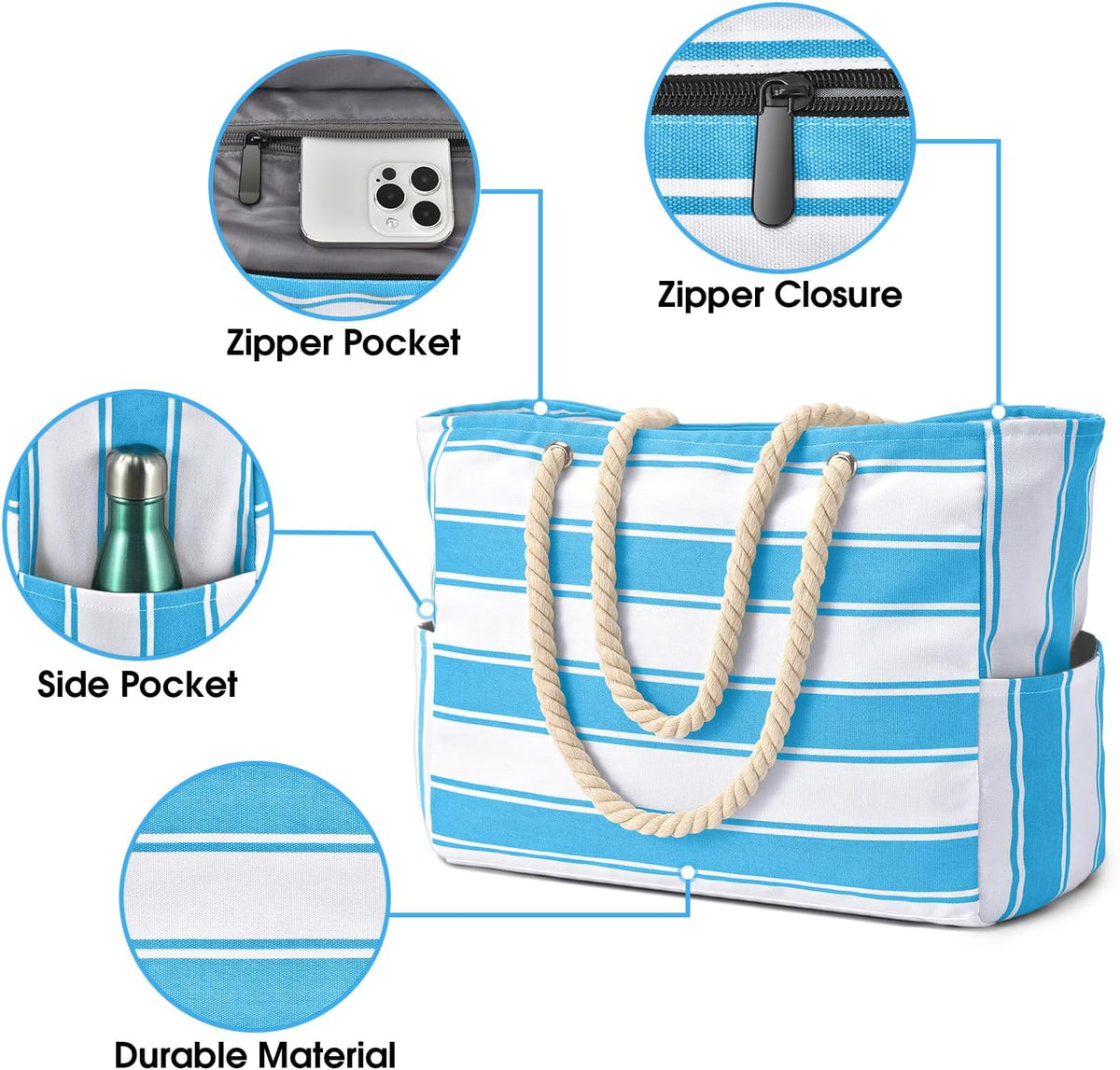 SandAway Oversized Beach Tote - Waterproof, Sandproof Beach Bag