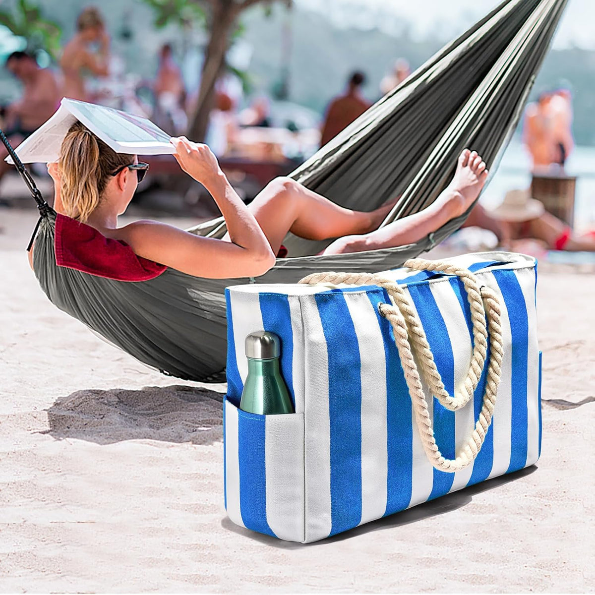 SandAway Oversized Beach Tote - Waterproof, Sandproof Beach Bag