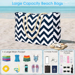 Waterproof Large Tote Bag - Multi-Pocket Everyday Carryall