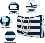 Waterproof Large Tote Bag - Multi-Pocket Everyday Carryall