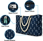 Waterproof Large Tote Bag - Multi-Pocket Everyday Carryall