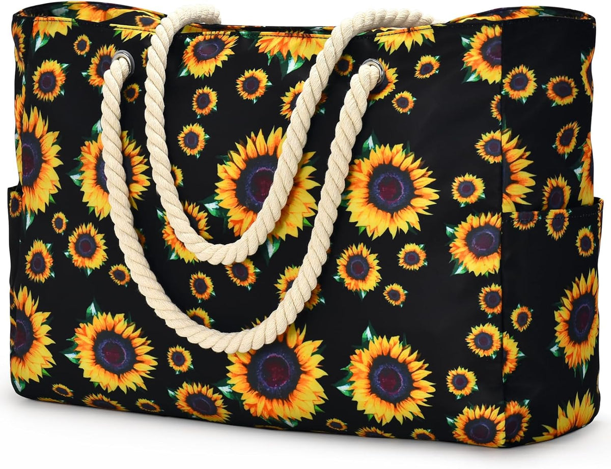 Waterproof Large Tote Bag - Multi-Pocket Everyday Carryall