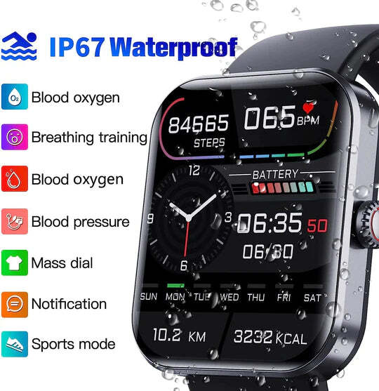 Blood Glucose Wellness Smartwatch - Non-Invasive Health Tracker