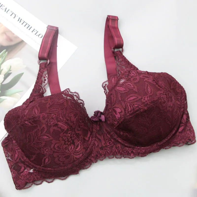 Plus-Size Lace Push-Up Bra - Comfortable Curve-Enhancing Design